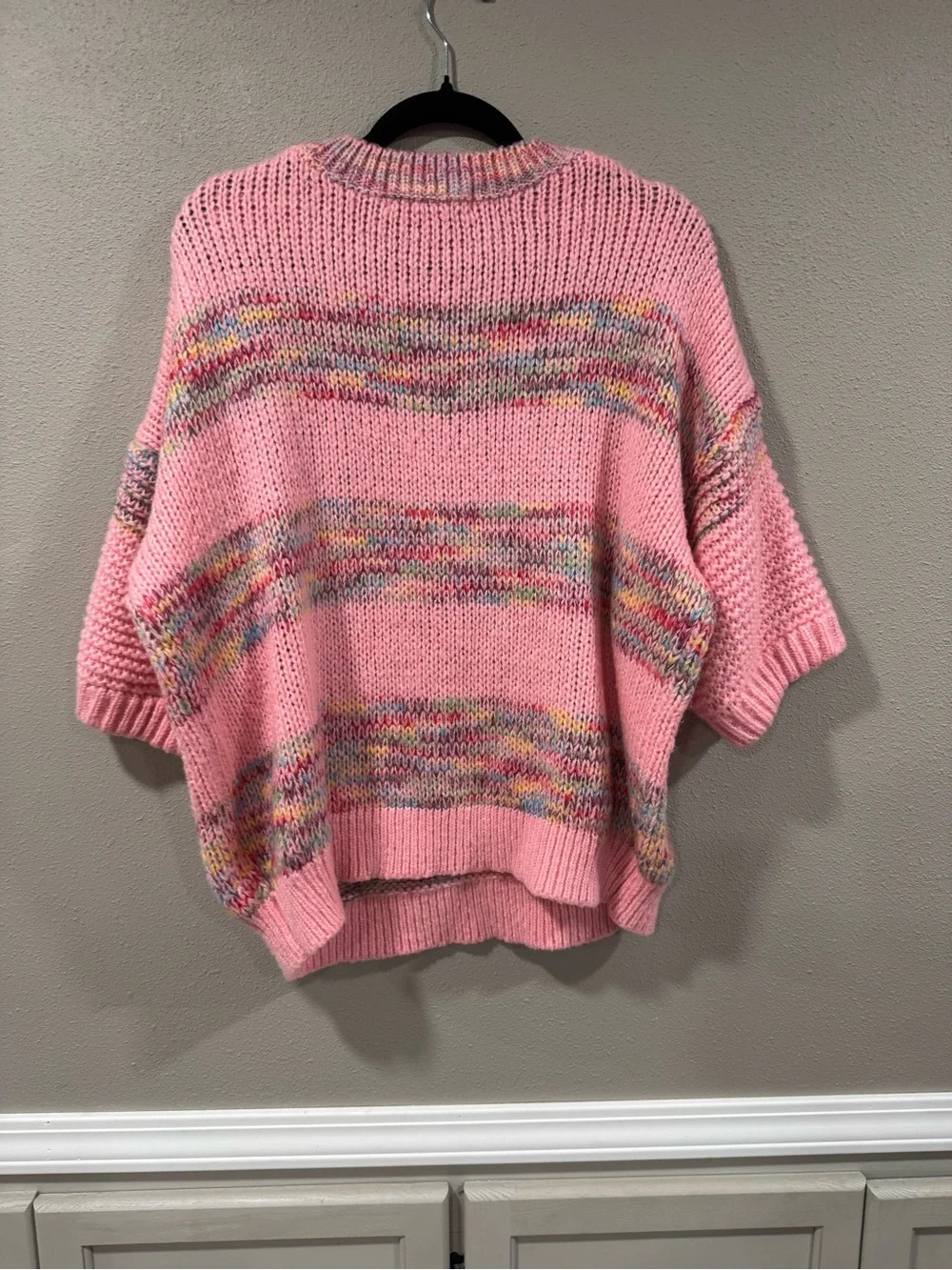 Pink Multicolor Crewneck Knit Sweater - Picture 6 of 6